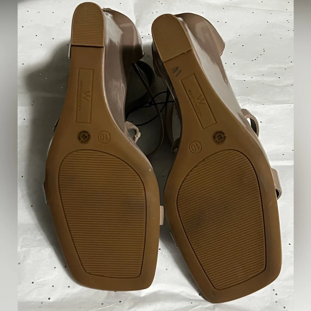 Worthington Patent Wedge Strappy Heels